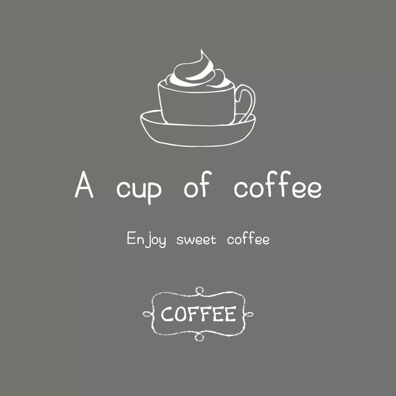 Spanduk Menu Kopi Sederhana Abu-abu