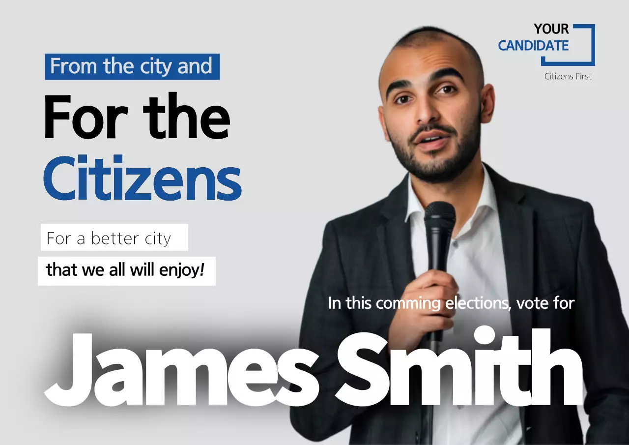 Grey Professional Election Promotion Poster