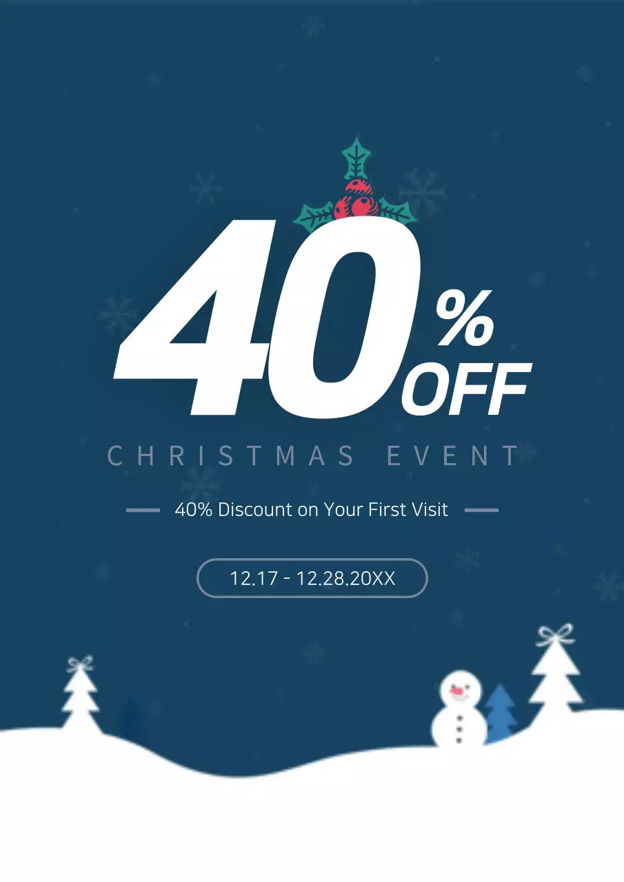 Navy Modern Christmas Promotion Poster