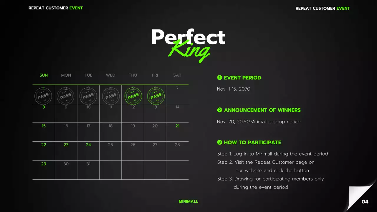 A simple black and lime green mall Black Friday event planner