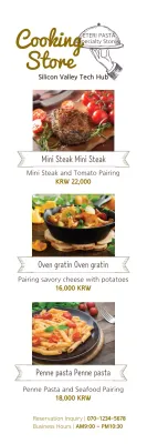 Banner de menu de restaurante minimalista branco