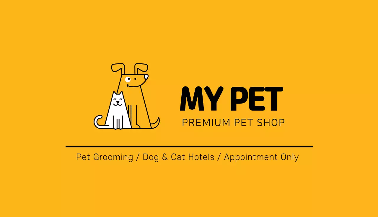Yellow Simple Pet Business Card
