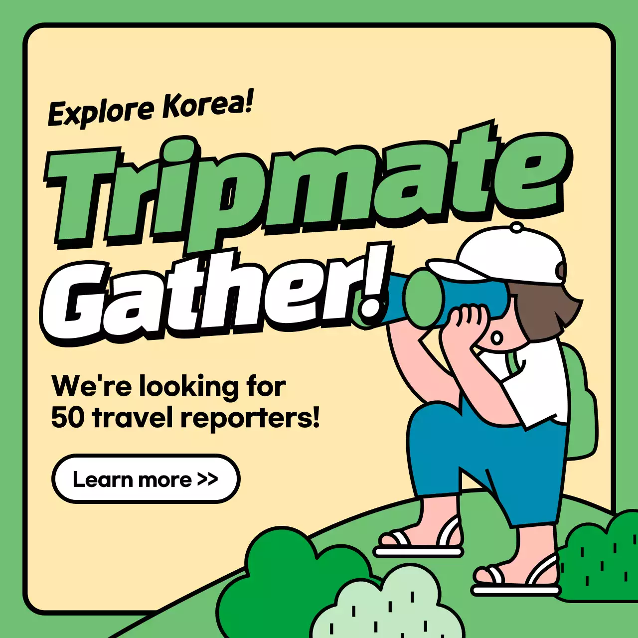 Green Retro Travel Recruitment Instagram Post