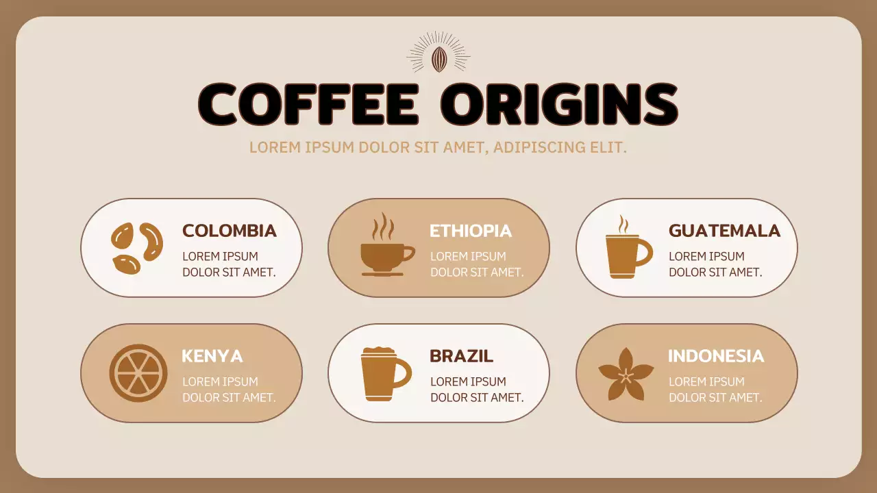 베이지색 커피 교육 따뜻한 프레젠테이션 