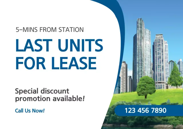 Poster Promosi Properti Modern Biru