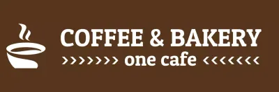 A one-line apron design featuring an illustration of a coffee cup with coffee and the logo of a bakery.