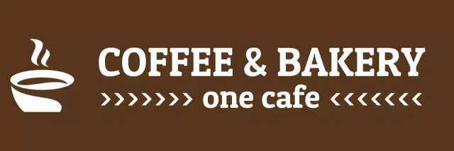 A one-line apron design featuring an illustration of a coffee cup with coffee and the logo of a bakery.