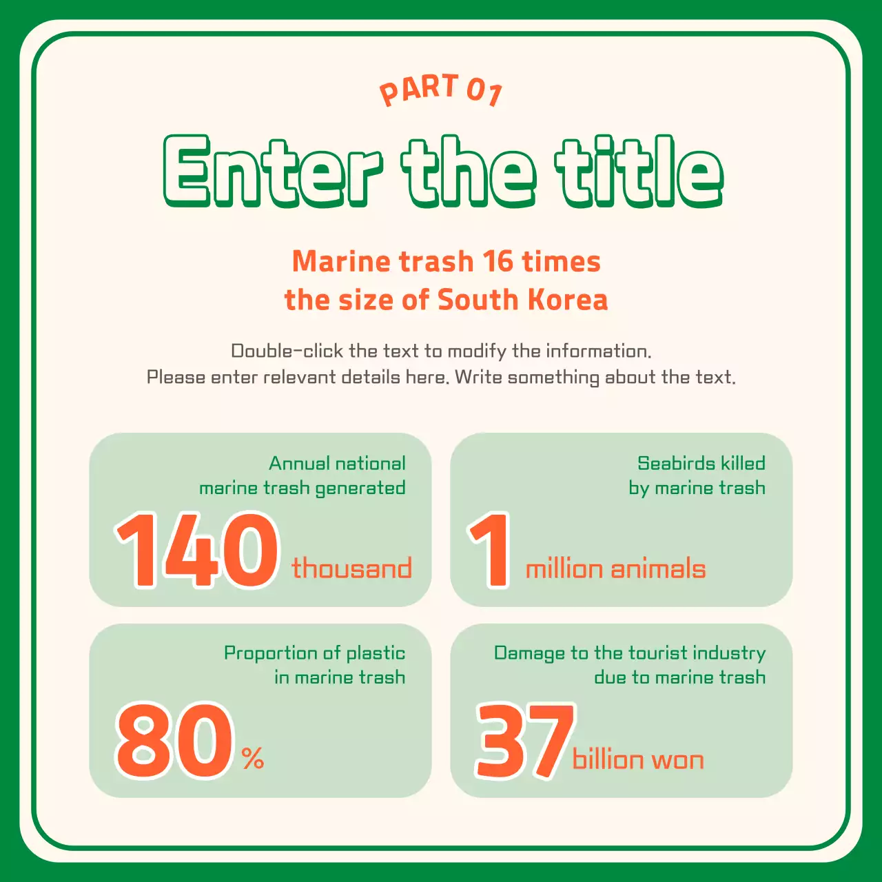 Green Orange Beachcombing CardNews