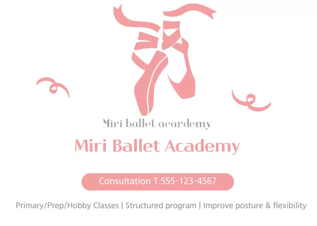 ilustrasi putih merah muda sekolah balet promosi sederhana