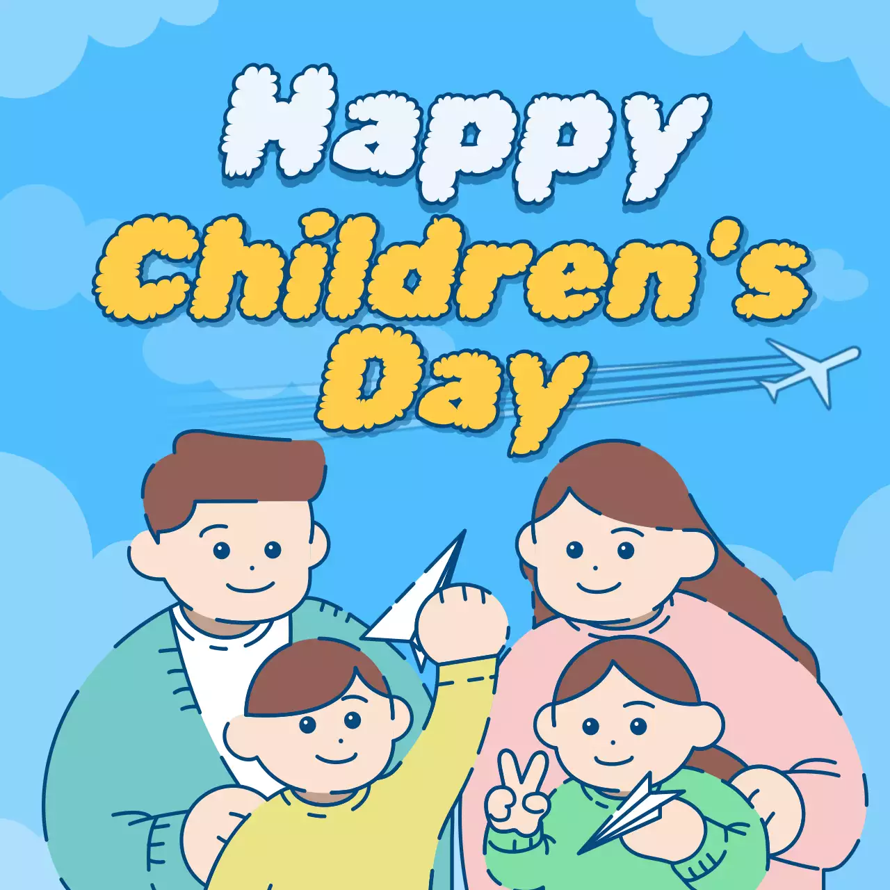 Blue Simple Family Announcement Social Media Post