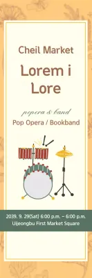 Banner de evento musical vintage bege