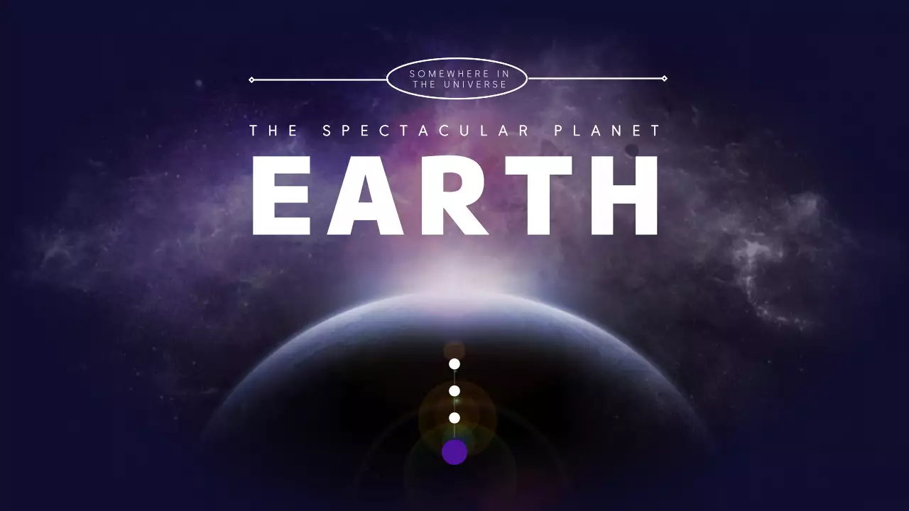 Exploring the universe, planets and earth in purple and black