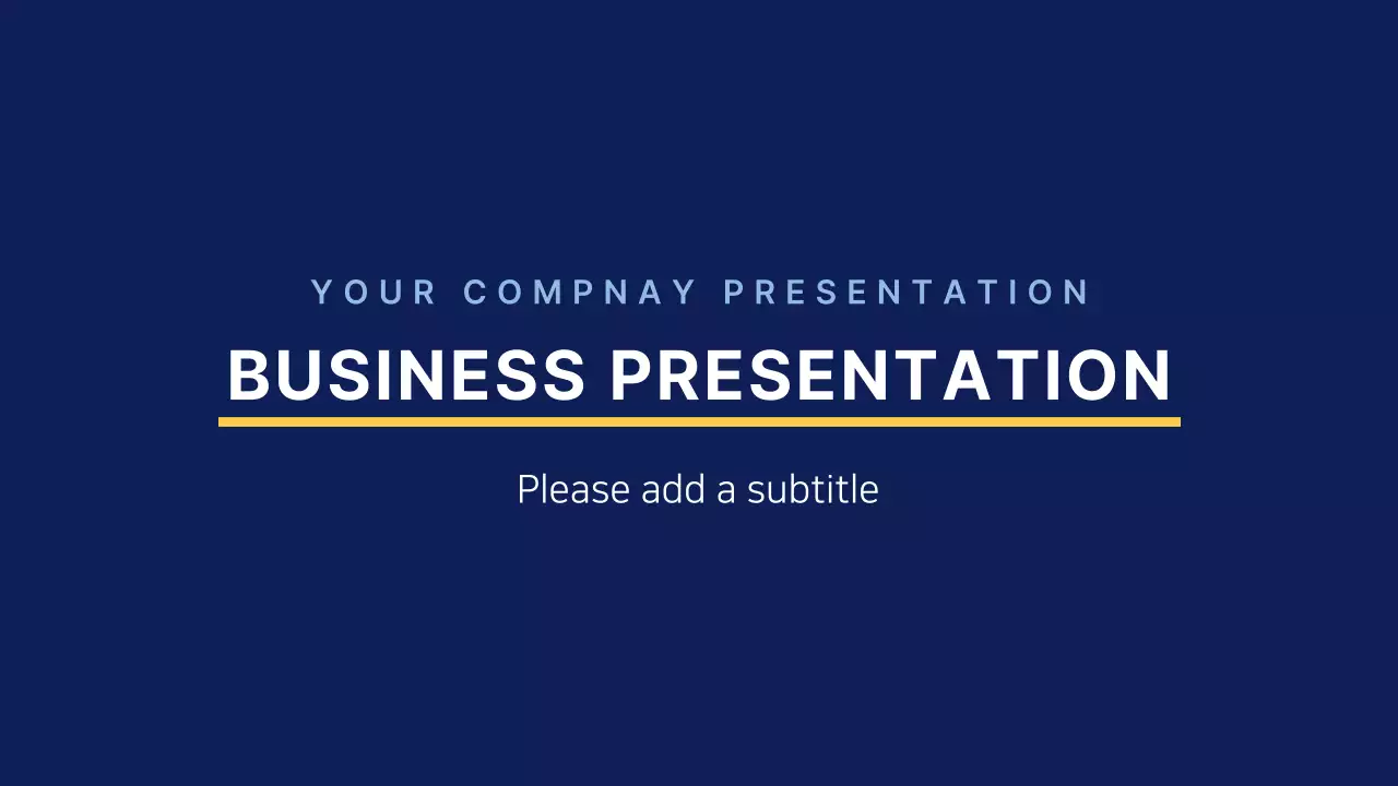 Navy Professional Business Presentation