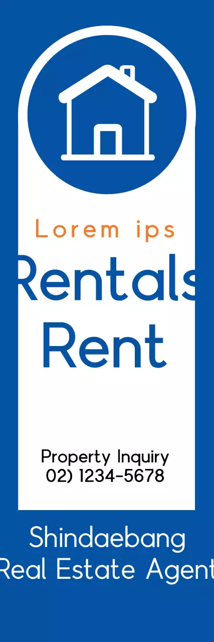 Banner de anúncio de aluguel simples azul