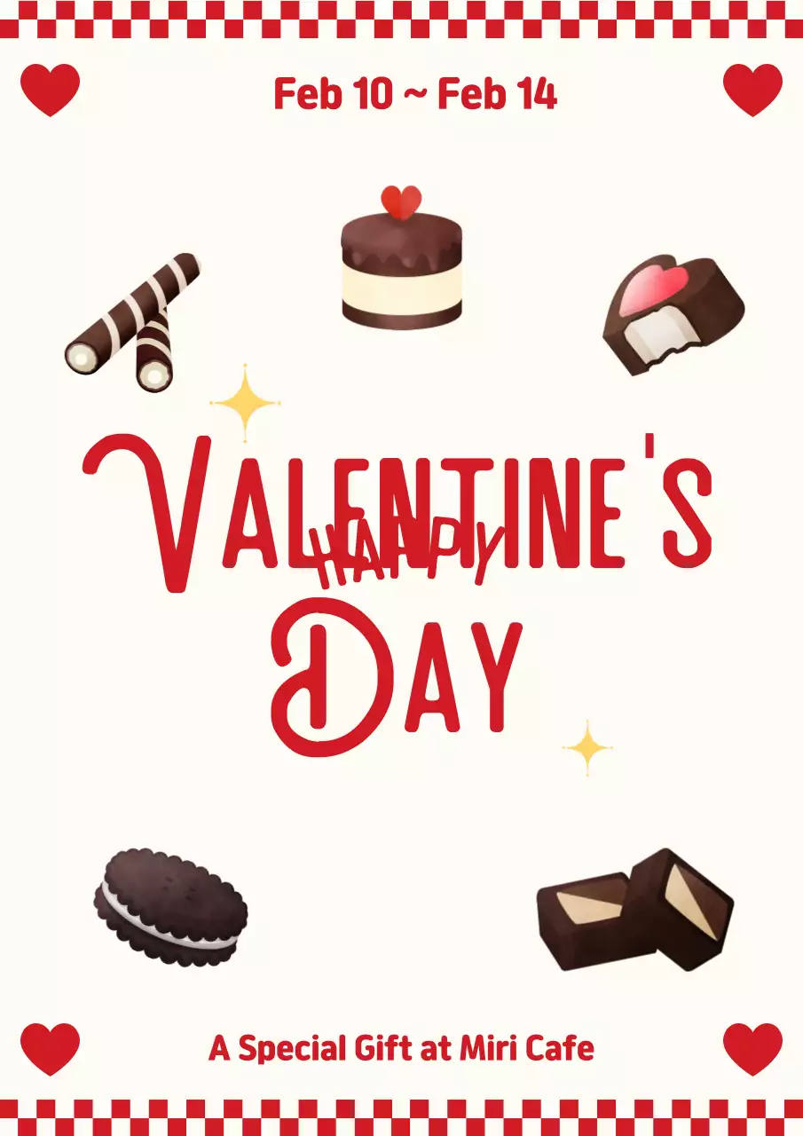 빨간색 레트로 테마 포커 카드 컨셉 발렌타인 데이 기념 이벤트