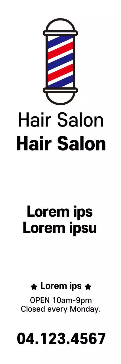 Banner promocional de salão de cabeleireiro tradicional branco