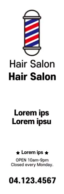 Banner promocional de salão de cabeleireiro tradicional branco