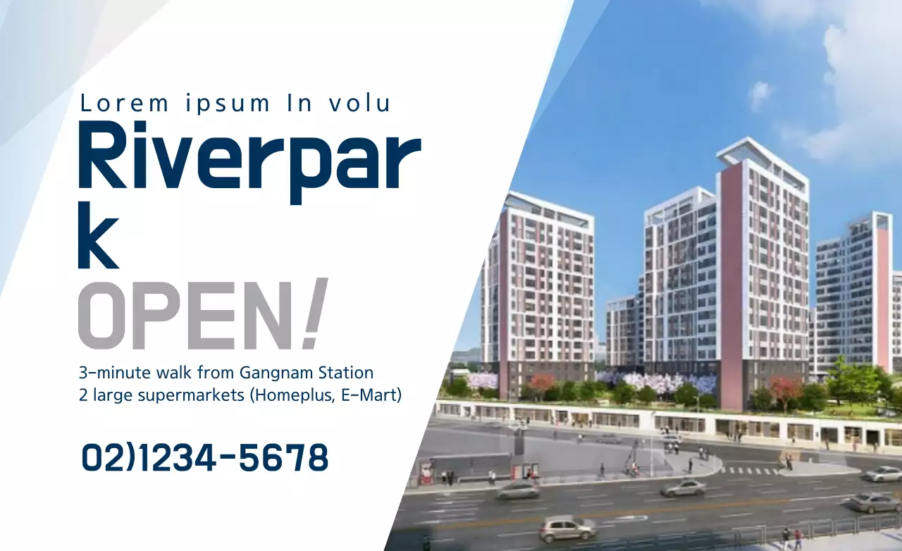 Estilo de apresentação simples e limpo com fotografias e texto em azul-marinho e cinzento.