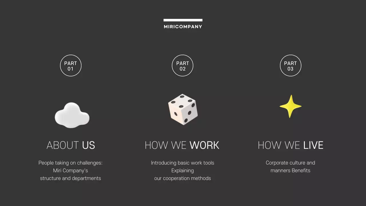 Monotone Simple 3D Graphics Corporate New Hires Company Life Guide