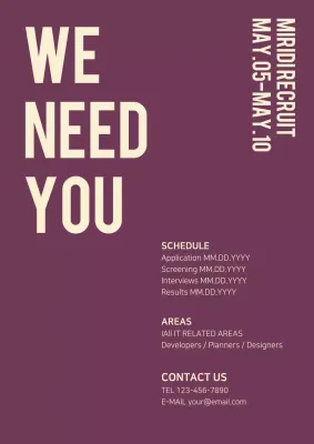 Wine Minimal Recruitment Announcement Poster