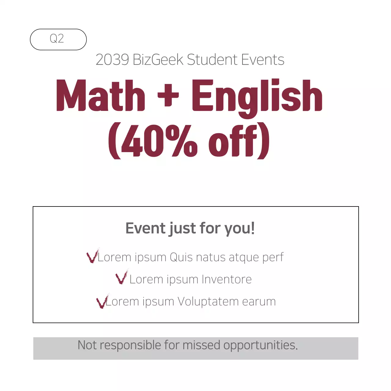 Maroon Simple Student Promotion Banner