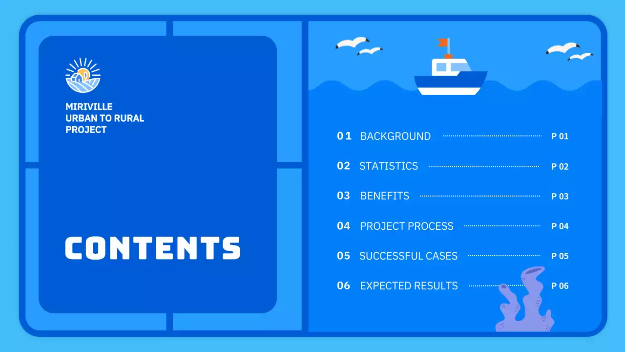 Light blue cute toy-style farming village business proposal