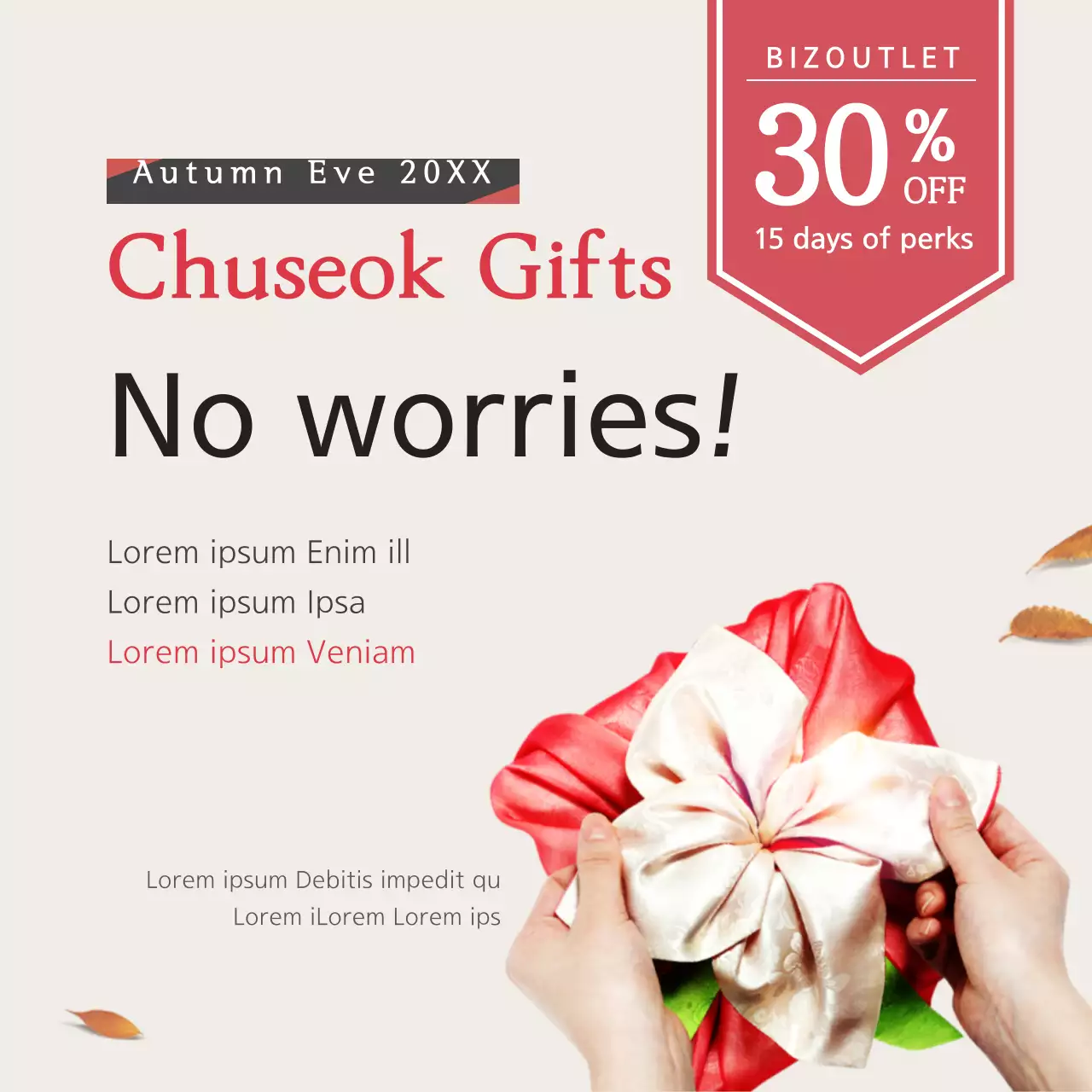 Red Simple Chuseok Promotion Banner