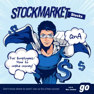 Blue Comic Stockmarket Promotion Instagram Post