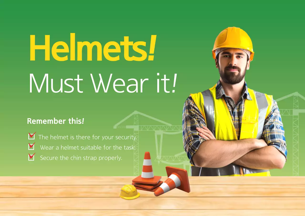 Green Professional Safety Announcement Poster