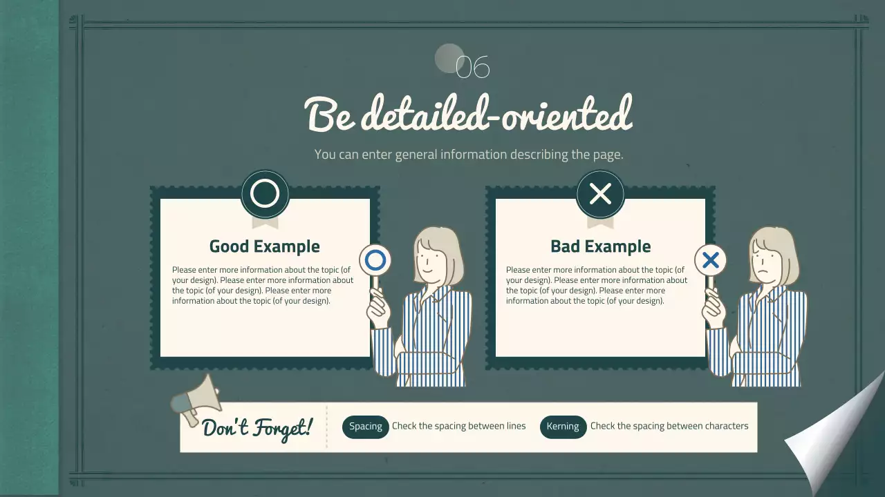 초록색 노트컨셉의 설득력 있는 프레젠테이션