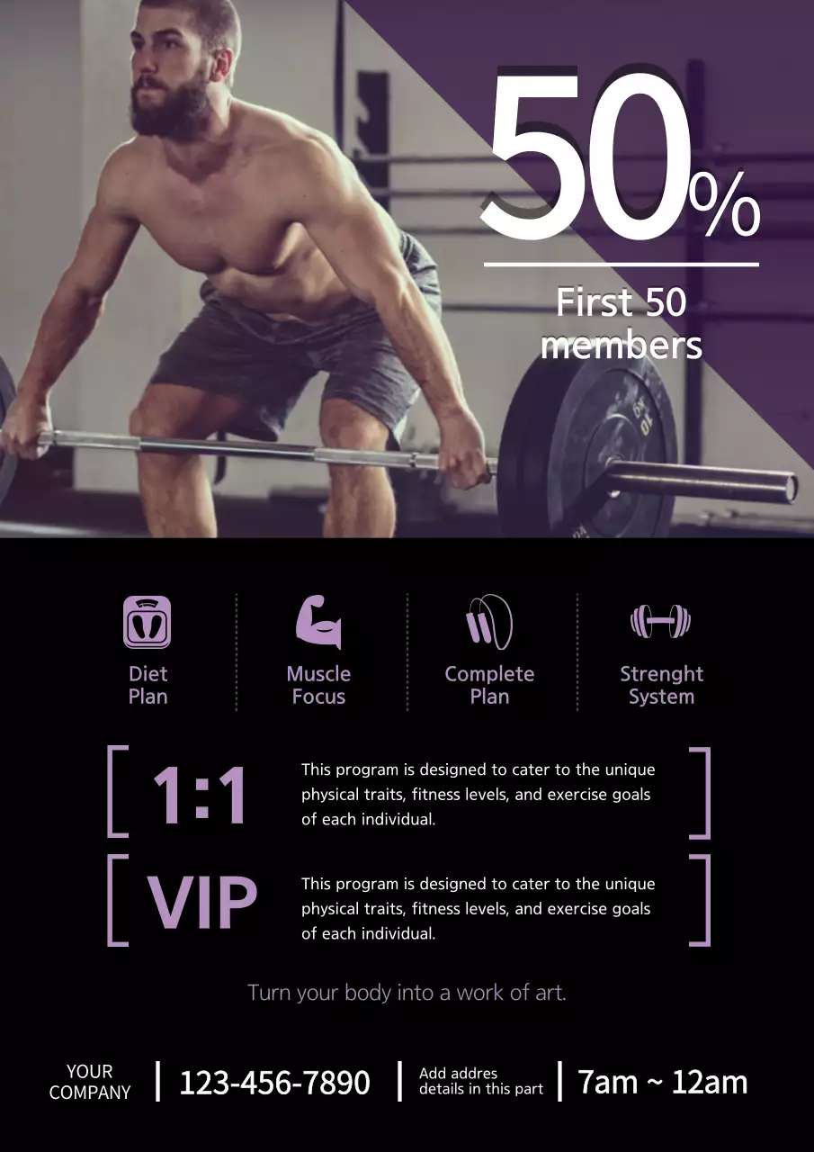 Purple Modern Fitness Promotion Poster