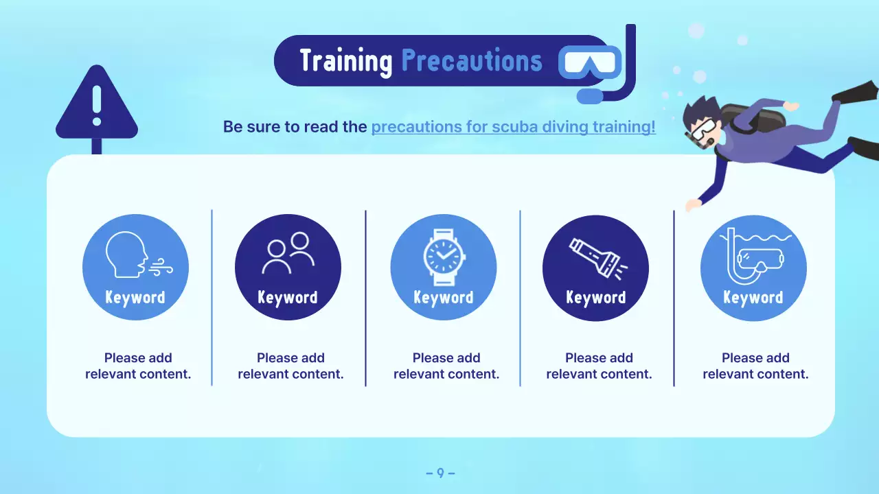 블루 모던 스쿠버 가이드 프레젠테이션