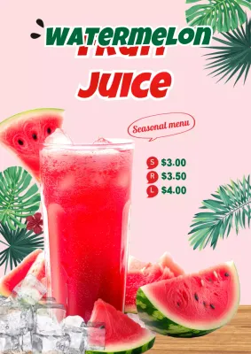 Red Tropical Juice Promotion Poster