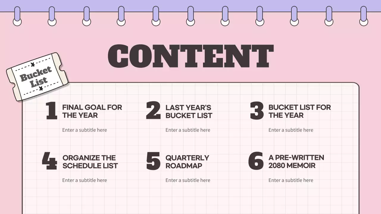 Cute Pink and Purple Noteconcept's Bucket List