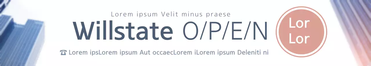 Banner de promoção empresarial moderno azul