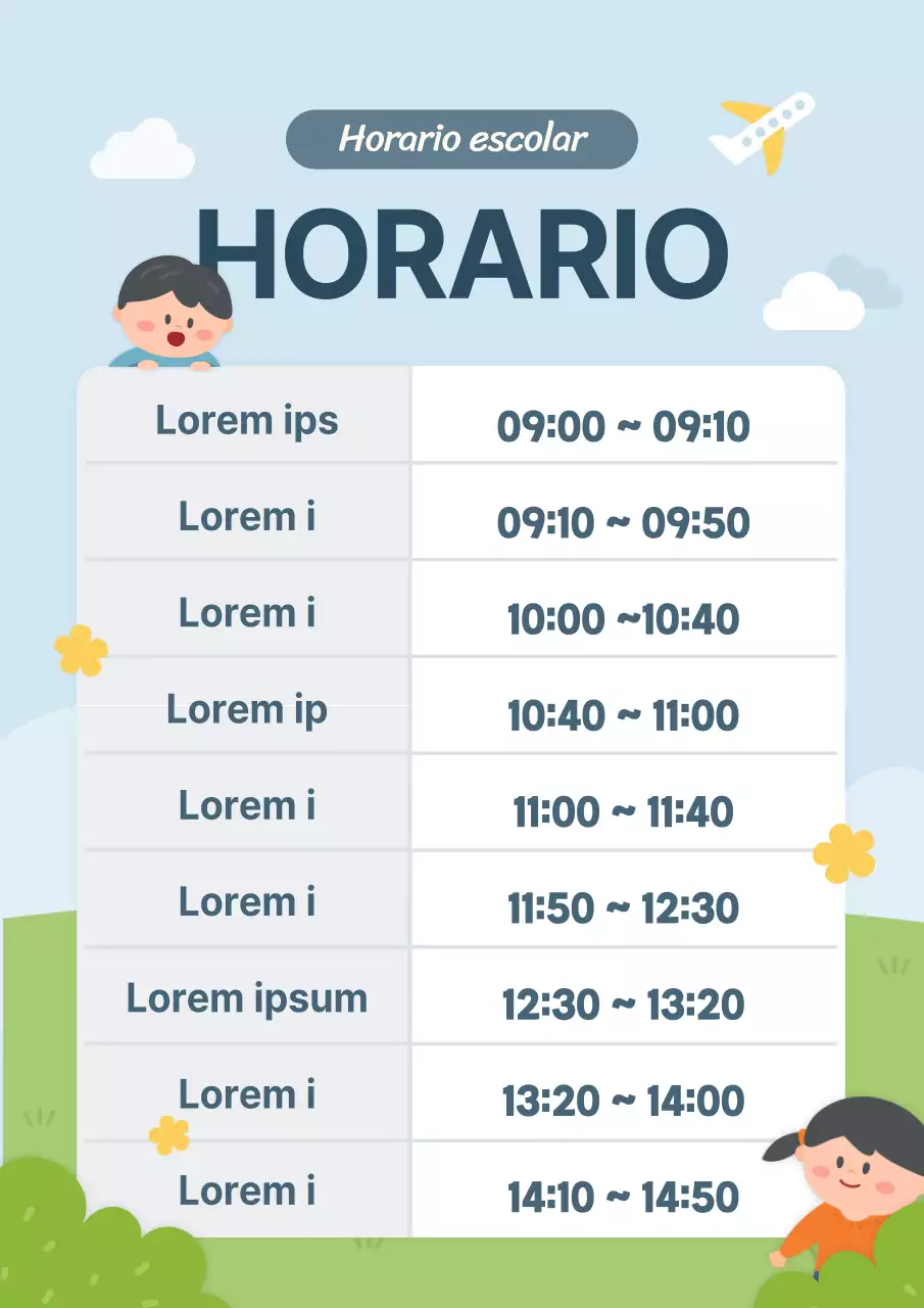 Simpáticos carteles azules ilustrados de correcciones escolares