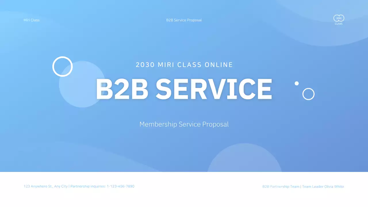 Business services proposal presentation with a light blue color scheme