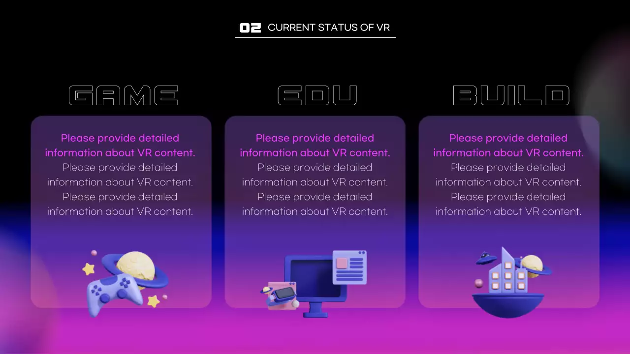 네온 퓨처리스틱 VR 가이드 프레젠테이션