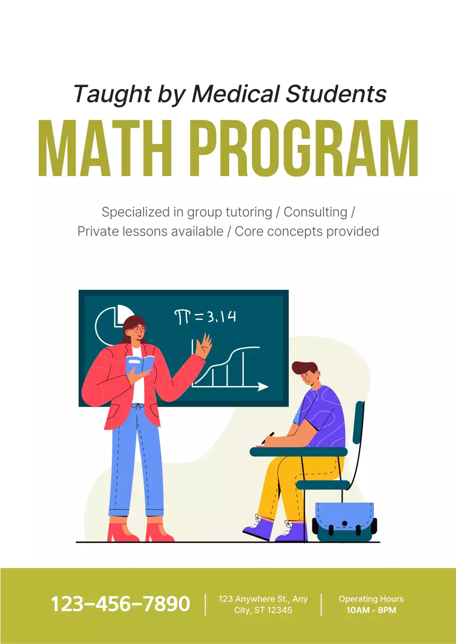 Green Modern Math Promotion Poster