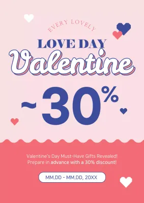 Pink Trendy Valentine Promotion Poster