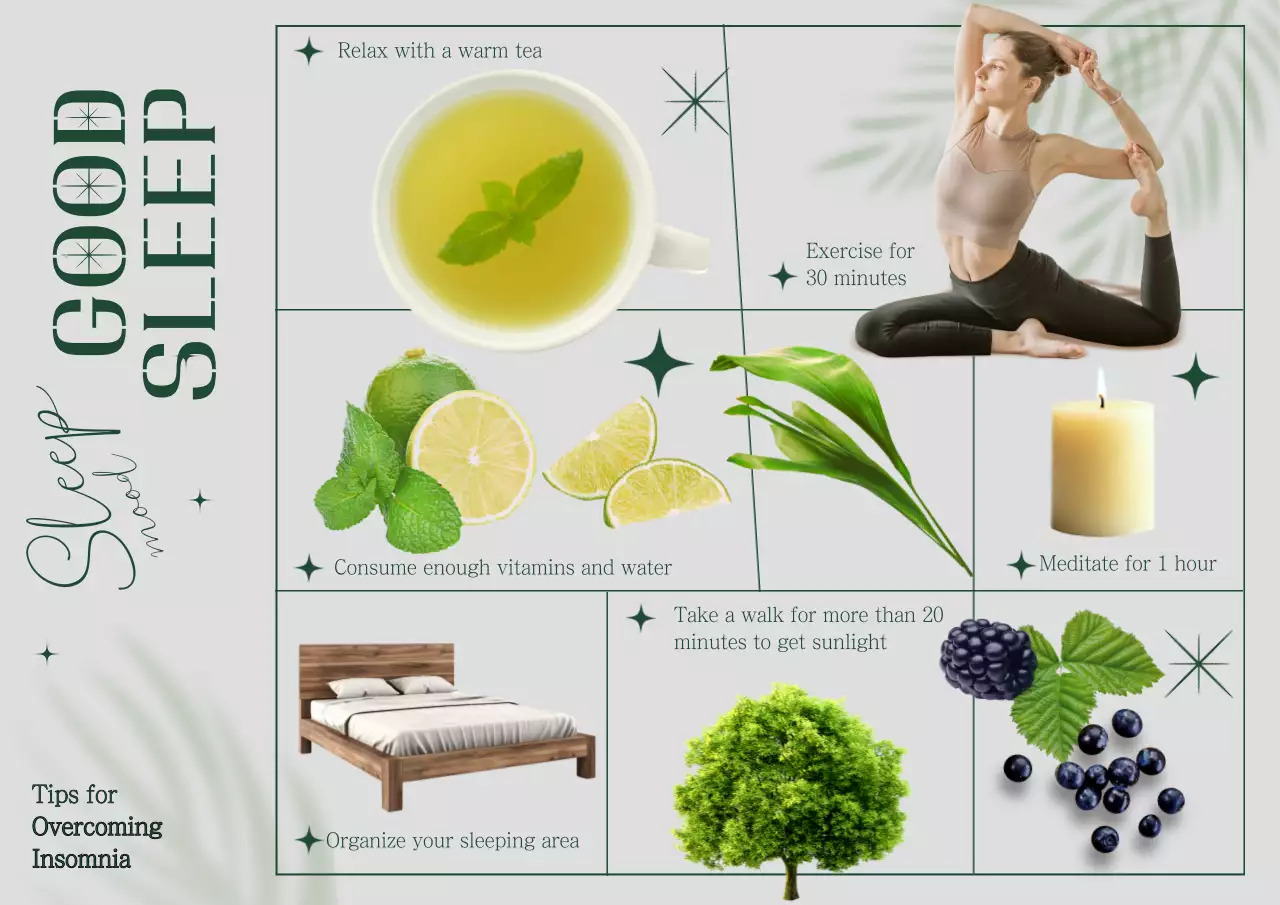 그린 미니멀 슬립 가이드 포스터