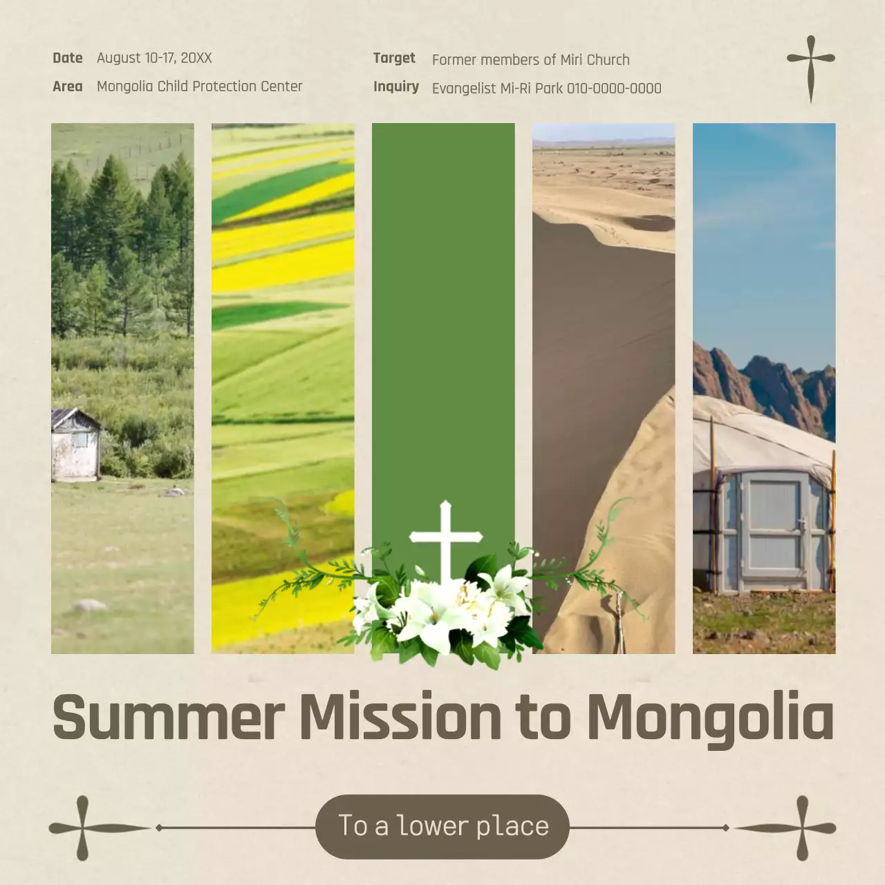 Beige Traditional Mission Announcement Social Media Post