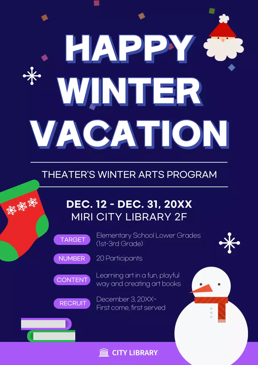 Blue Modern Winter Event Announcement Poster