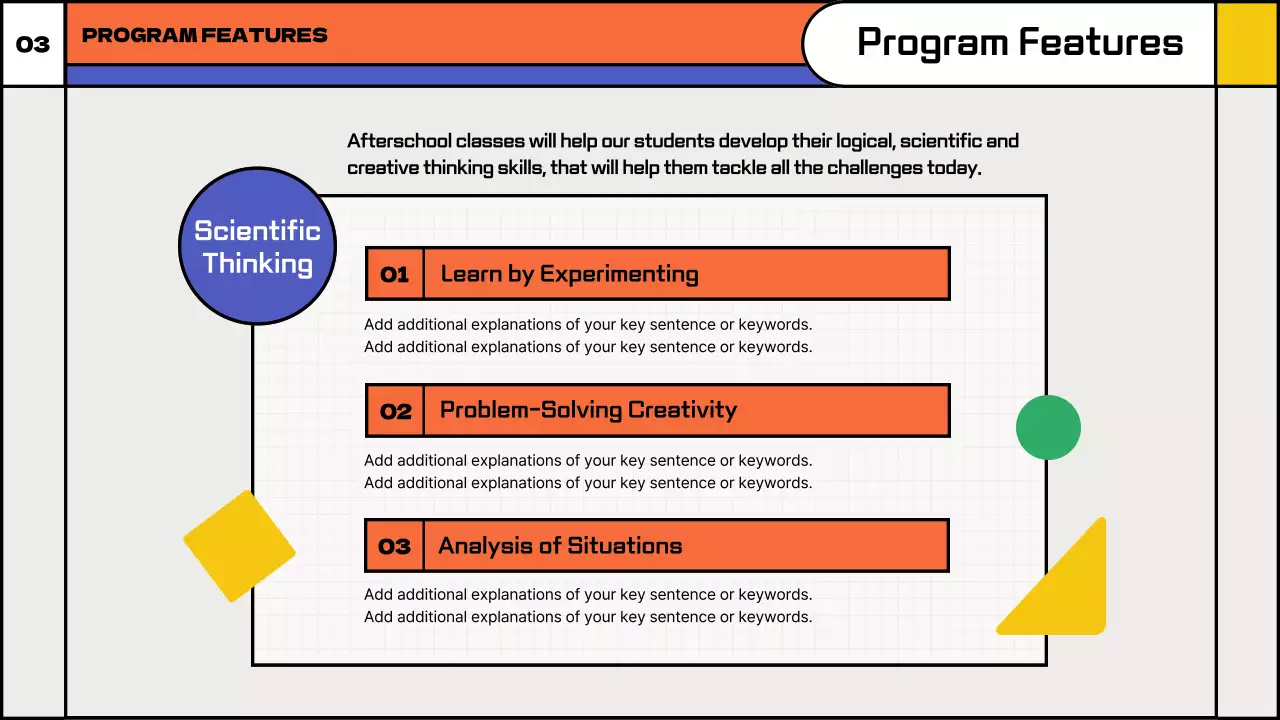 Proposal for after-school classes in play mathematics with colorful geometric shapes