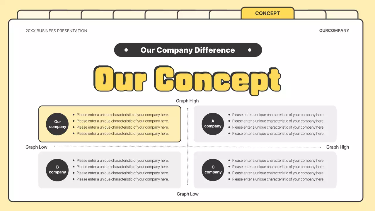 노란색 레트로 비즈니스 프레젠테이션