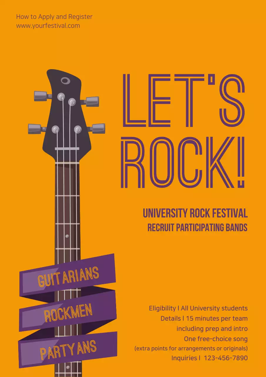 Orange Trendy Rock Promotion Poster