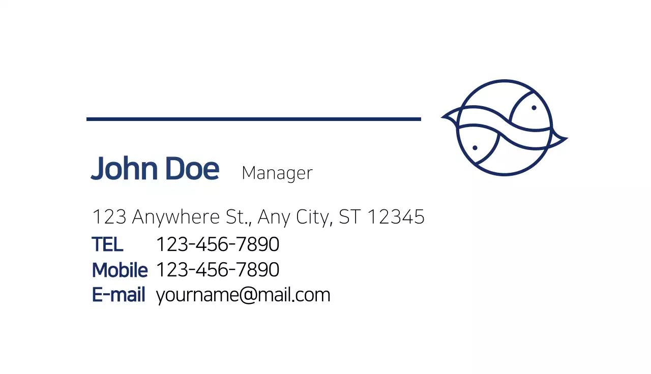 Navy Minimal Restaurant Business Card