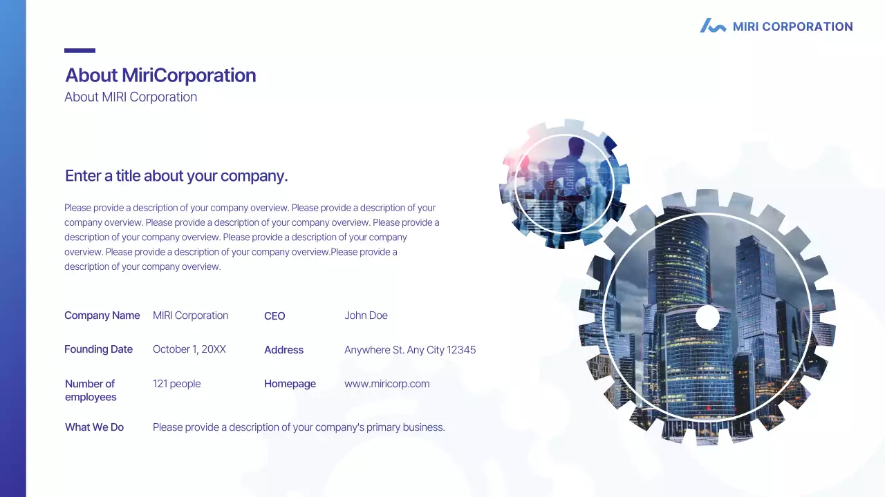 블루 프로페셔널 비즈니스 프레젠테이션