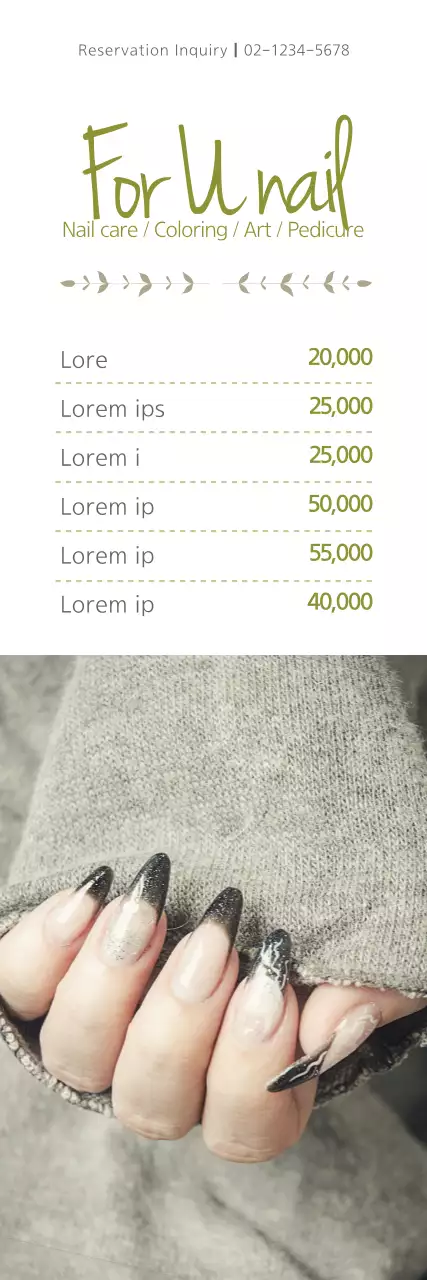 Banner de menu de unhas moderno bege