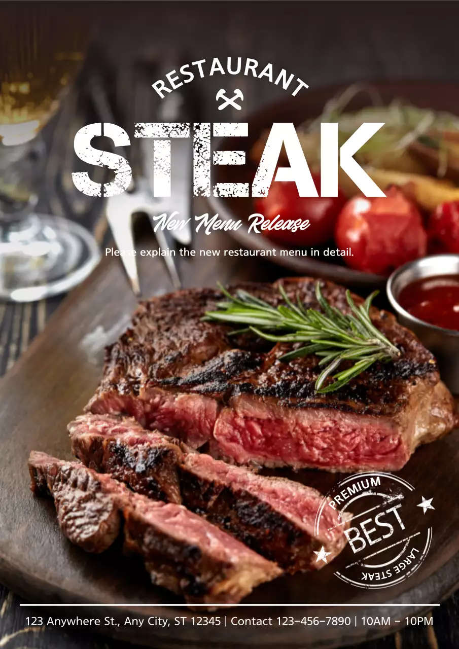 Brown Rustic Steak Promotion Poster